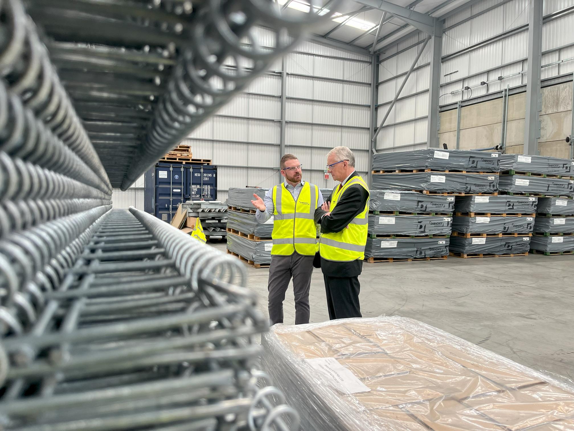 Adam Robinson, Operations Director During Factory Tour With Hilary Benn MP