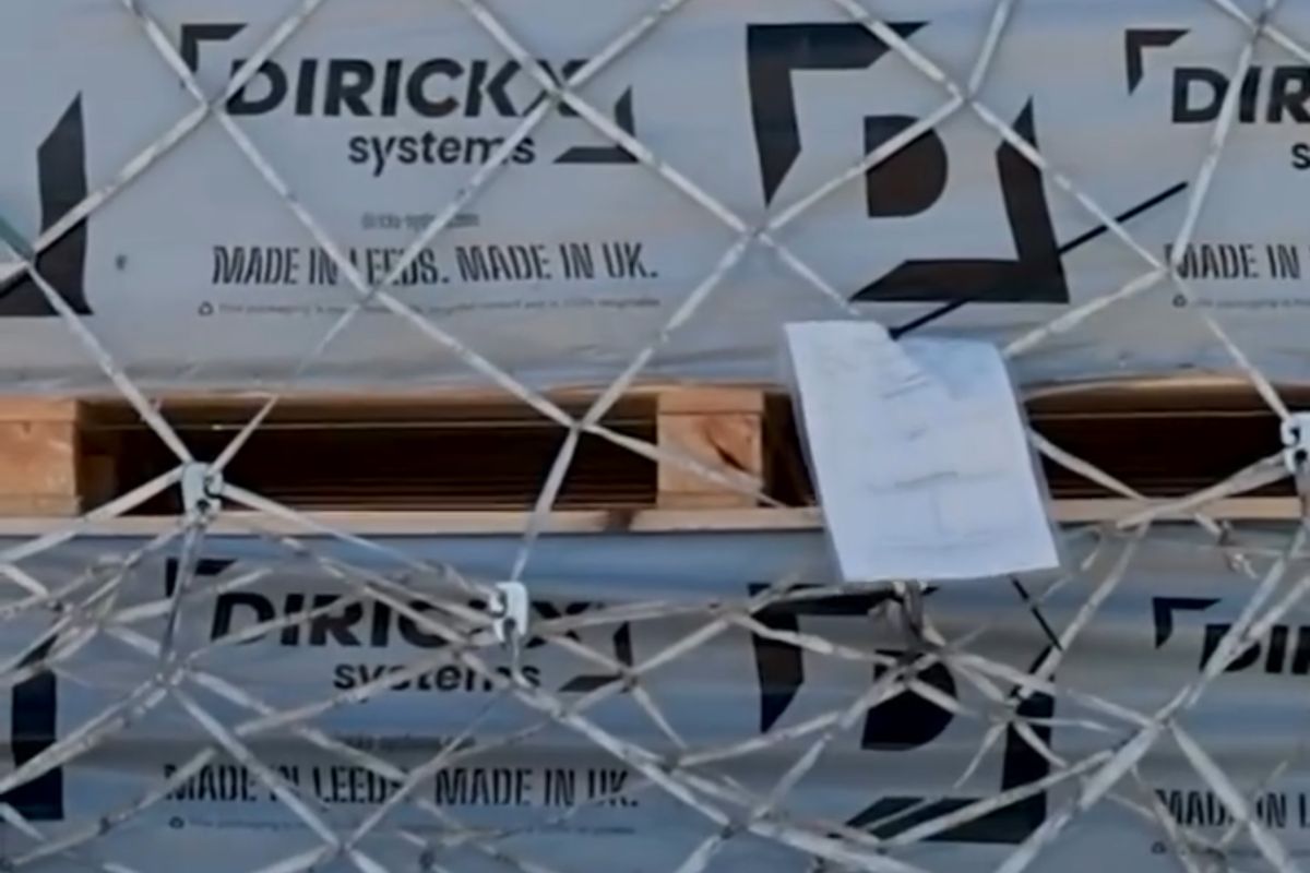 DIRICKX Systems Pallets Being Unloaded For Deployment In Cyprus